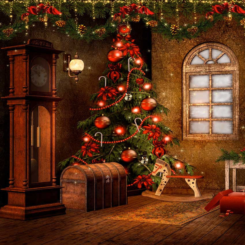 Printed Victorian Christmas Backdrop - 9268 – Backdrop Outlet