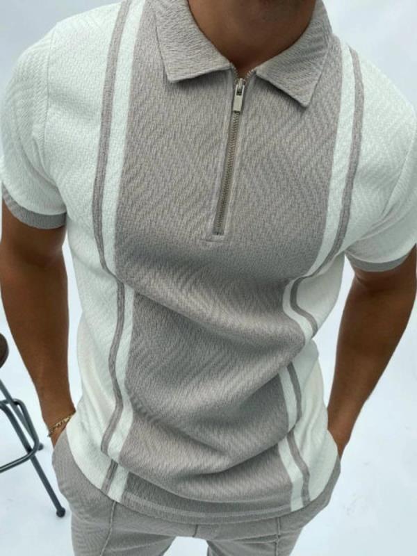Heren Polo Shirt Deluxe Slim Fit Half-Zip Casual Attire