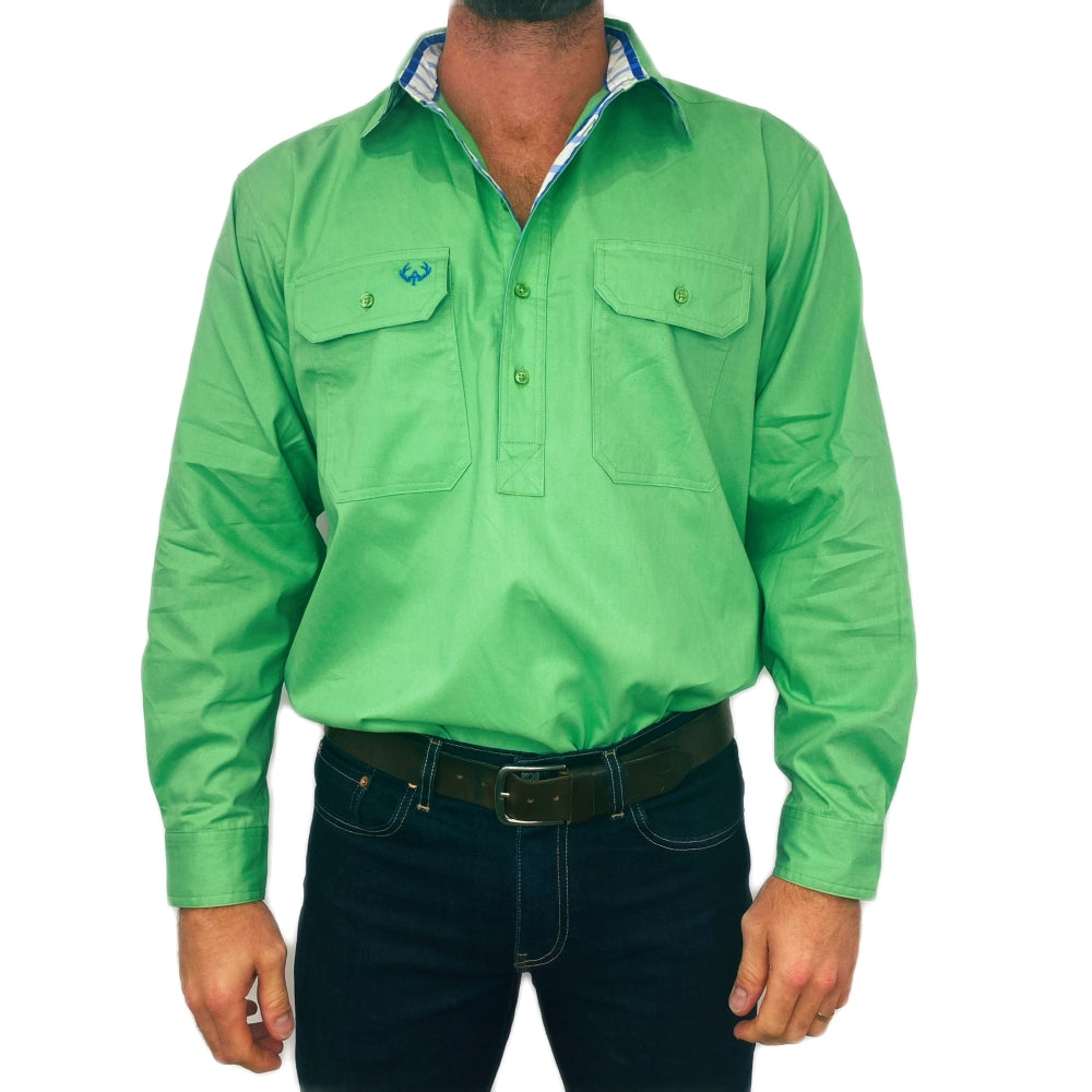 Antola Button Half Trading Work – Ewan Country Shirt Men\'s