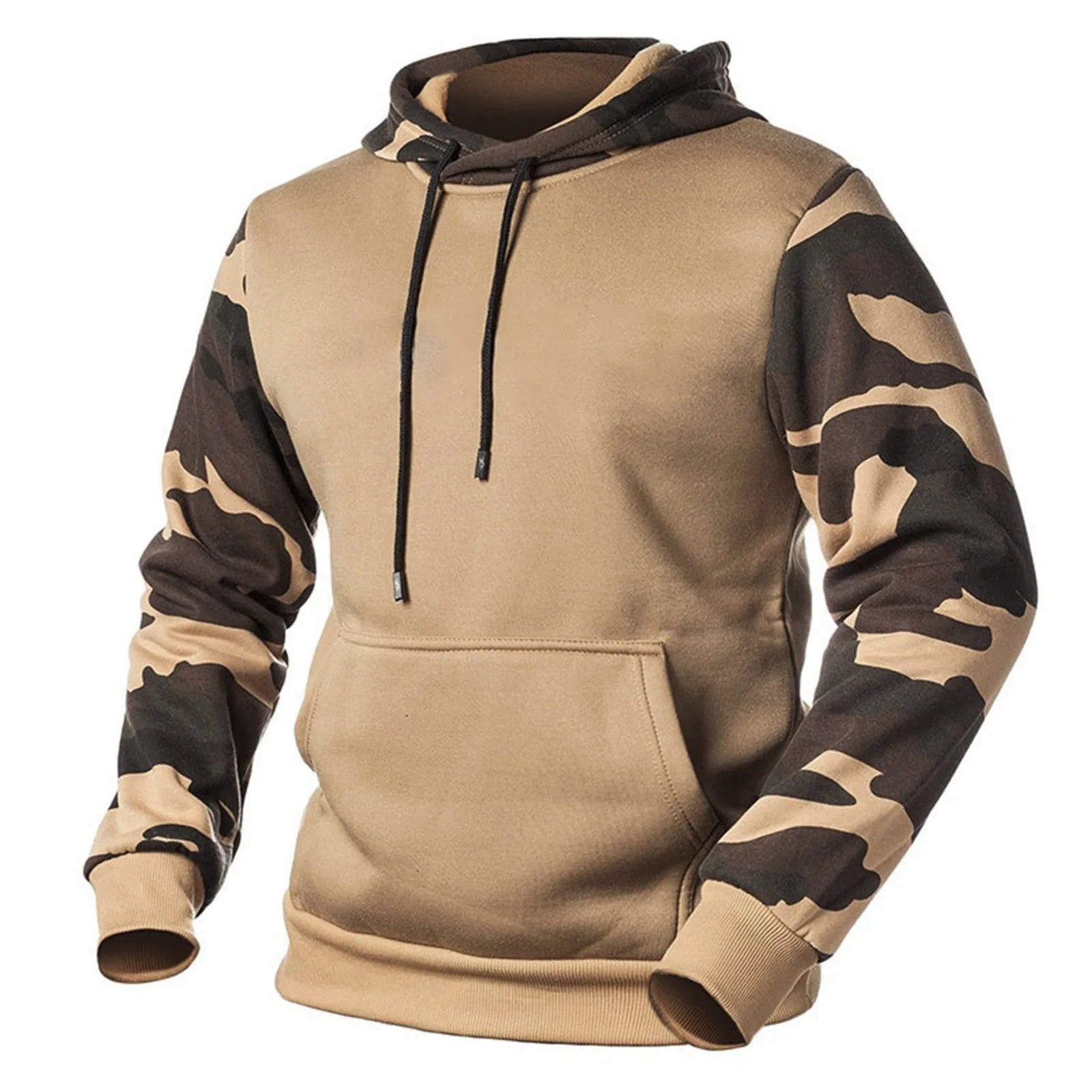 Men'S Hooded Sweatshirt Color Blocked Pullover Sweatshirt Outdoor Hooded Sweatshirt With Big Pockets Men'S Hooded Sweatshirt