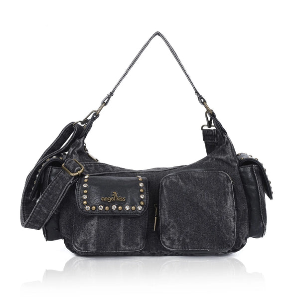 Women's Denim Bag Y2K Vintage Blue Jean Purse and Handbags Crossbody Wallet Large Capacity Baguette Bag