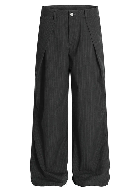 Men's Wide Leg Pinstripe Pants