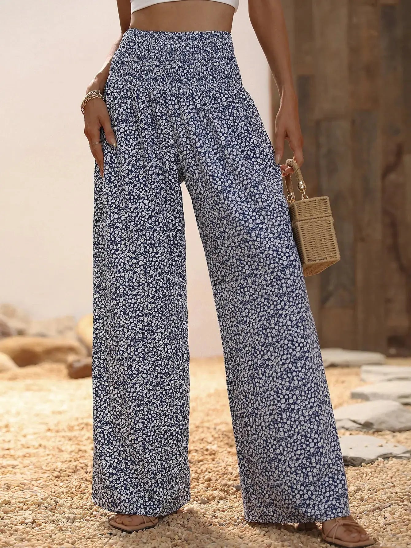 VCAY Ditsy Floral Wide Leg Pants Kia Day Design