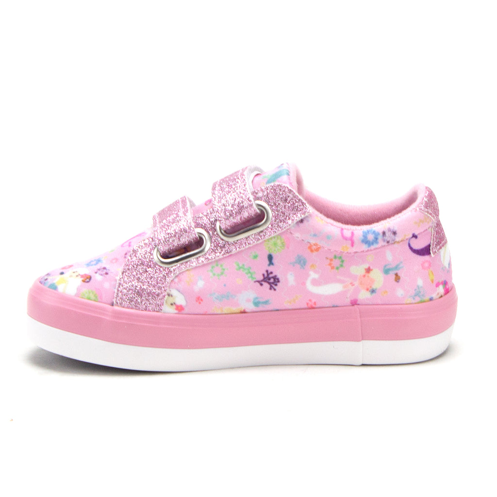 Toddler Little Girls Mermaid Print Twinkle Glitter Sneakers Flats Shoes ...