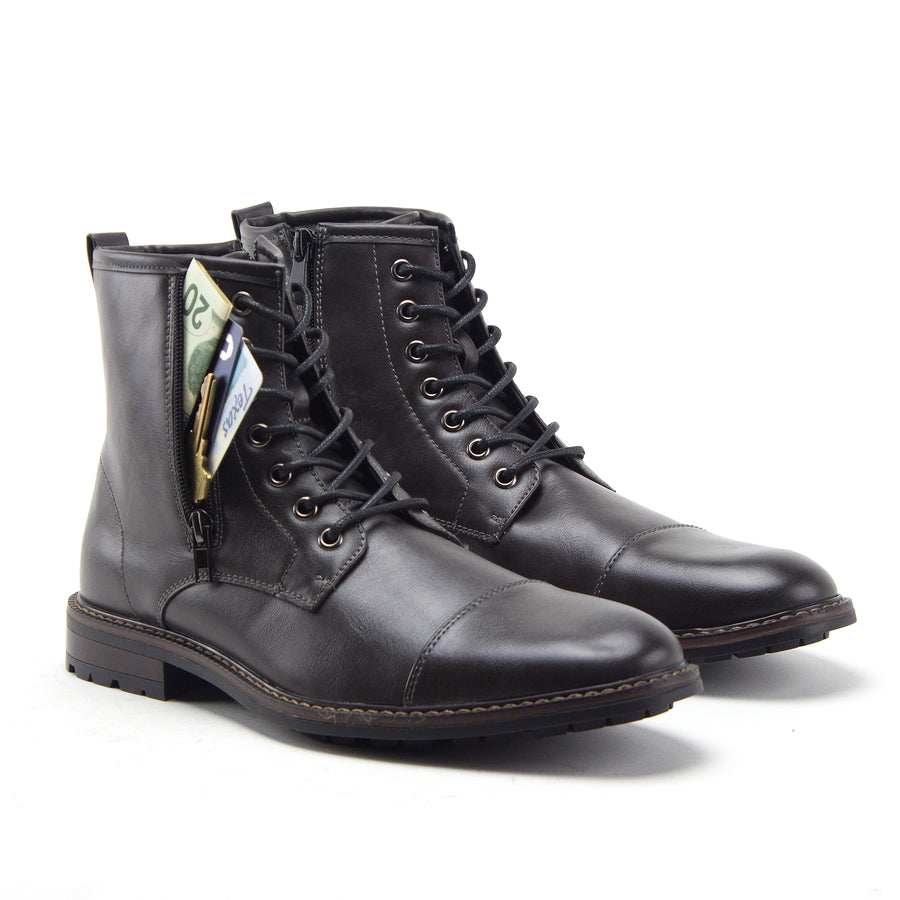 mens casual dress boots black