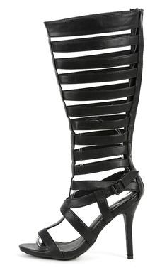 Women's Jenson-40 Caged Knee High Gladiator Heels | Jazame, Inc.