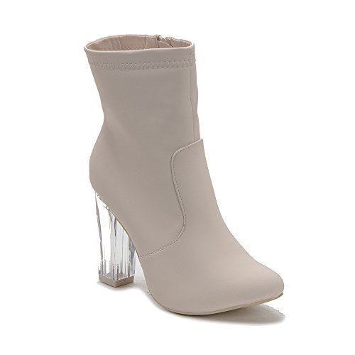 boots with clear block heel