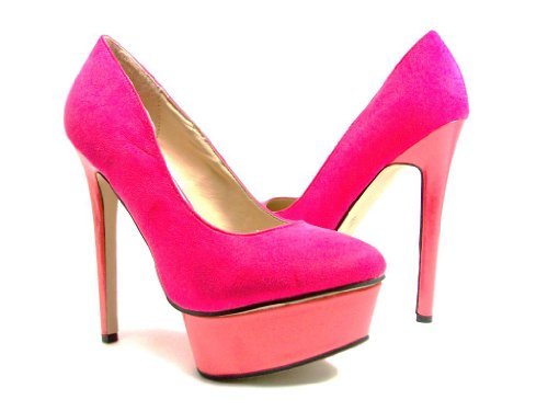 hot pink block heels