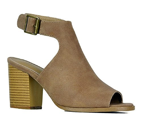 block heel open toe mules