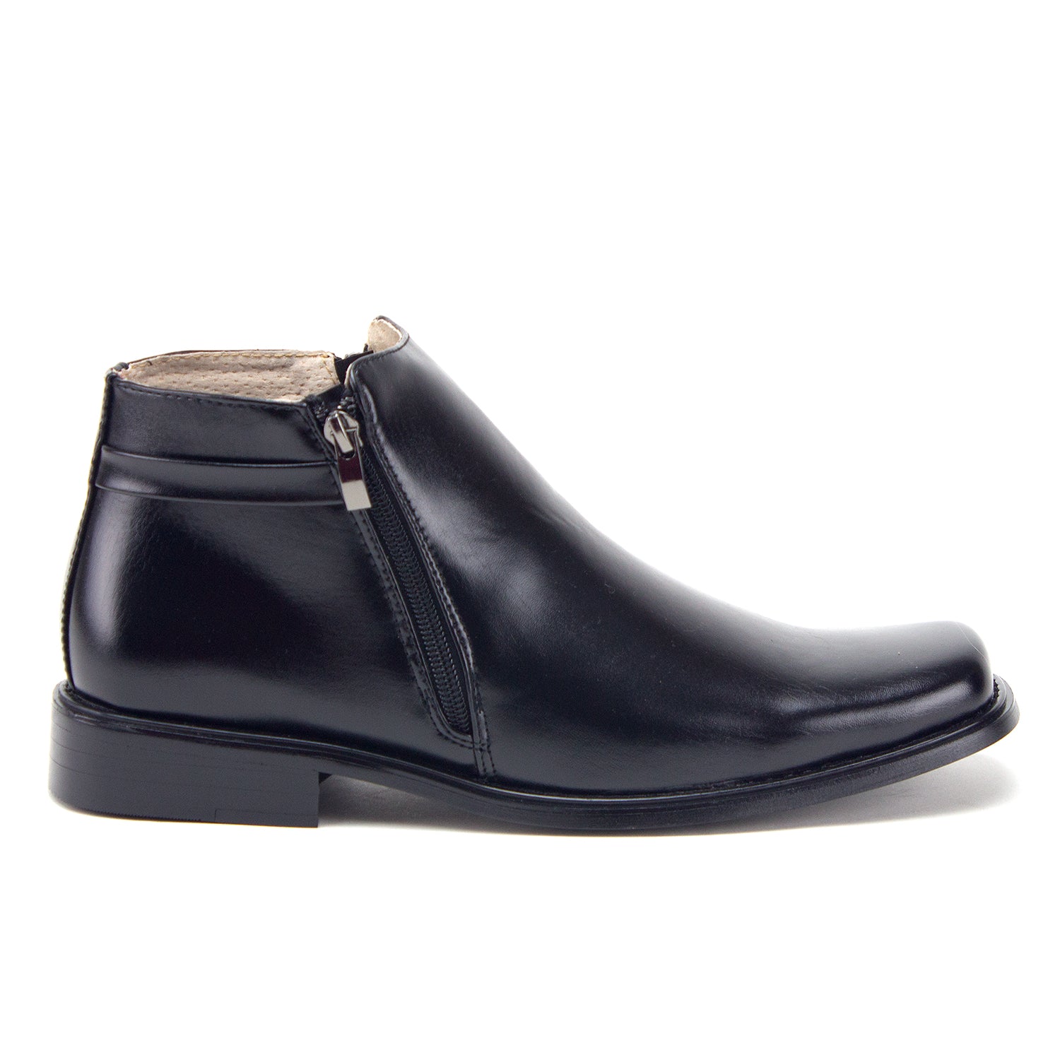 Men's 38307 Double Zipper Classic Square Toe Ankle Dress Boots (Black ...