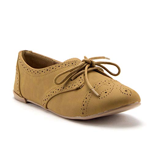 women's lace up perforated oxford shoes