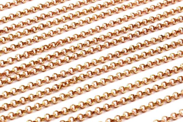 Red Brass Rolo Chain, Soldered Copper Rolo Chain (2mm) MB 8-17
