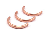 Semi Circle Tubes - 10 Raw Copper Semi Circle Tubes (4x35mm) Brc204   D0453