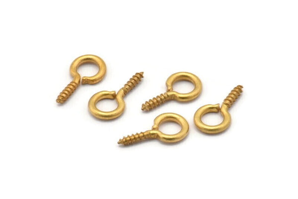 Screw Eye Pin, 100 Antique Brass Screw Hook Eye Pins (8x4mm) A1050 –  Yakutum Ltd.