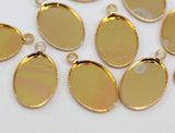 10 Vintage Raw Brass Pendant Setting With 15x11 Mm Cameo Base G405 B-14