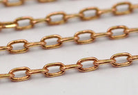Solder Brass Chain, 20 M Faceted Soldered Brass Chain (3x1.5mm) W5-60rose  Z043