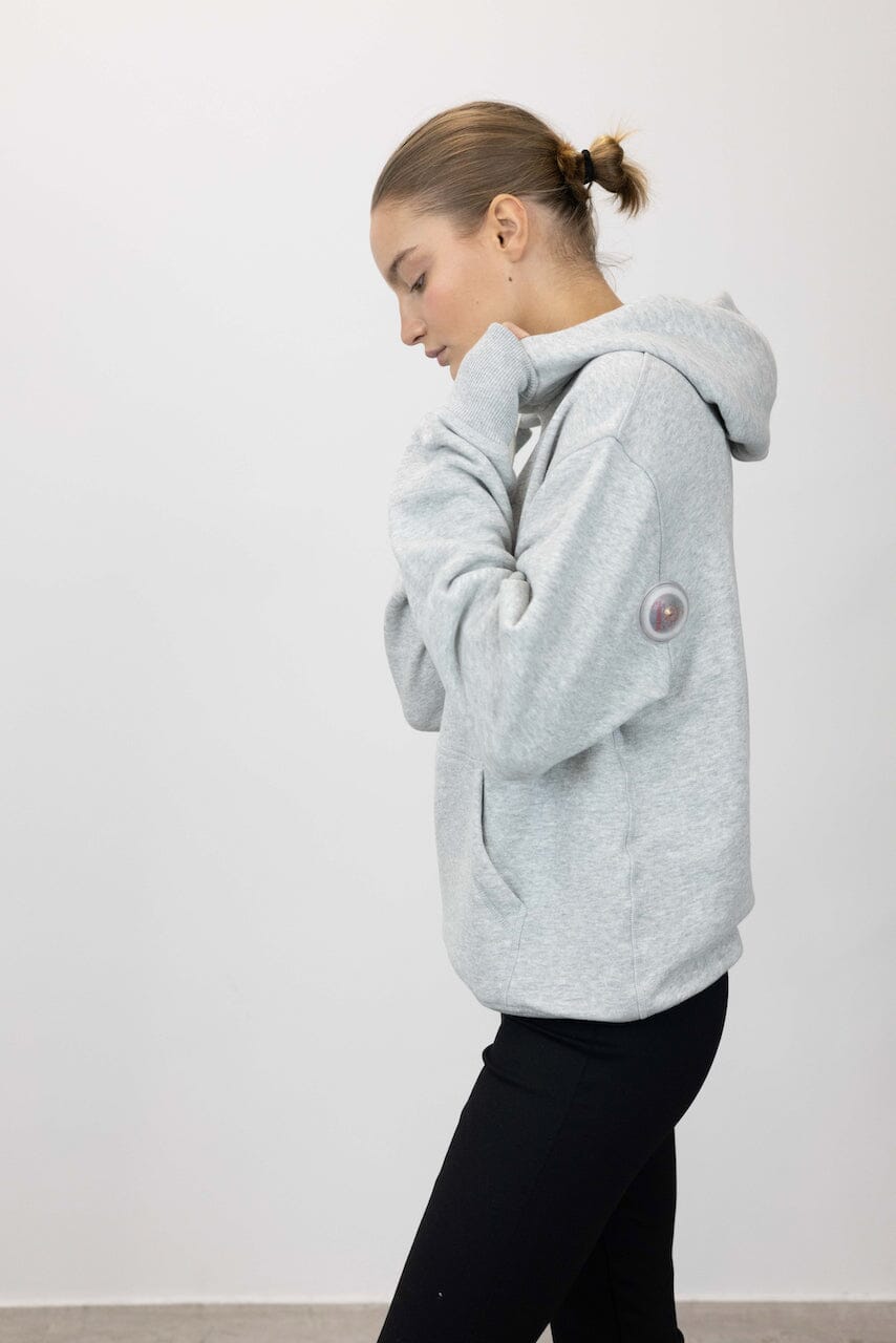 Superette  Essential Terry Hoodie W/ Puff Paint Logo - Light Heather Grey