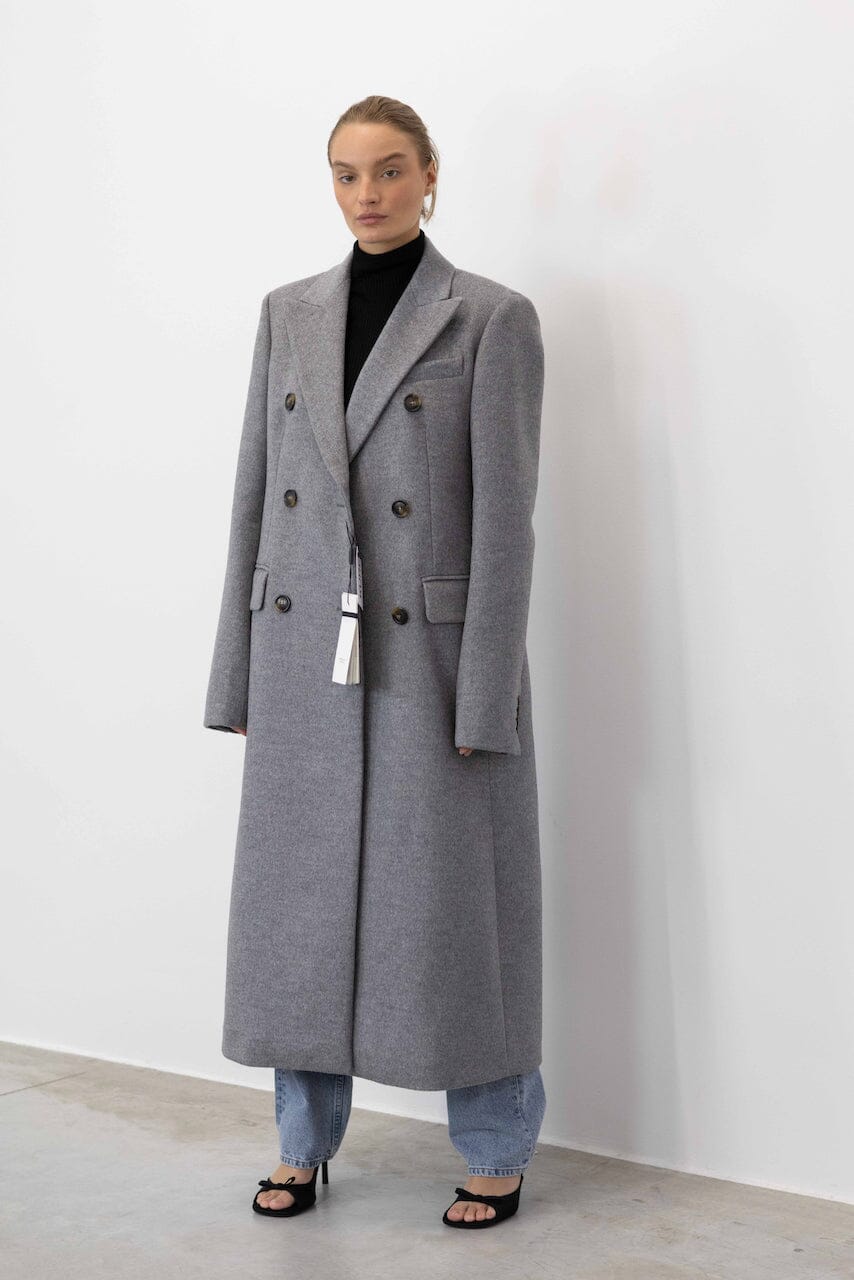 STRUCTURED SHOULDERS LOOSE FIT WOOL COAT – KURE