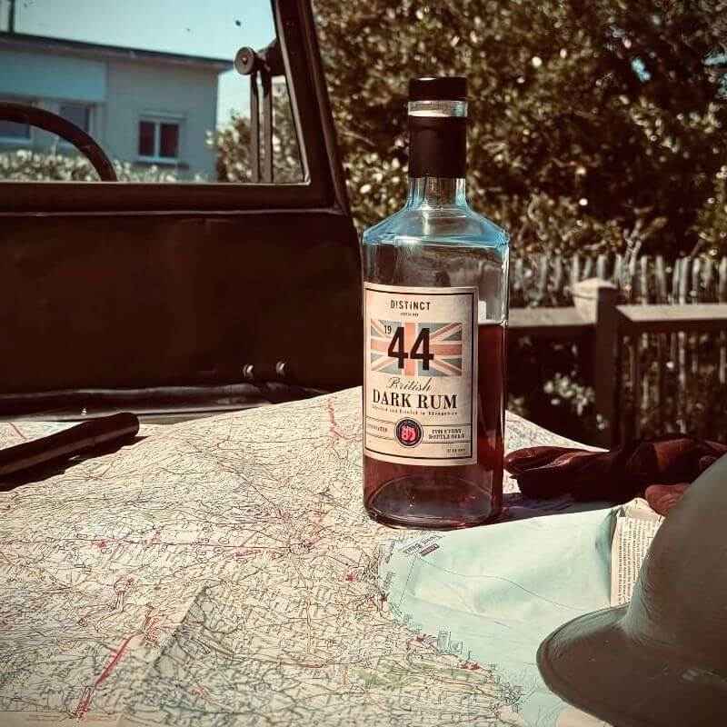1944 Dark Rum Bottle in a World War II Scene