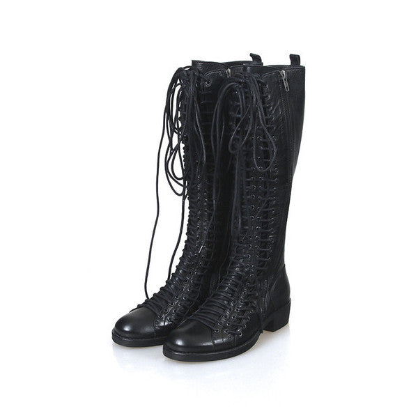 ann demeulemeester triple lace boots