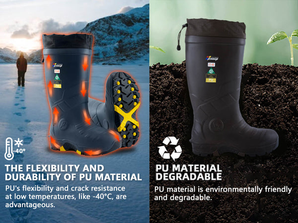 LASTING PINNIP gray Snow Conquer boots (anti-slip on ice) are built for extreme cold, maintaining softness even at -40°C
