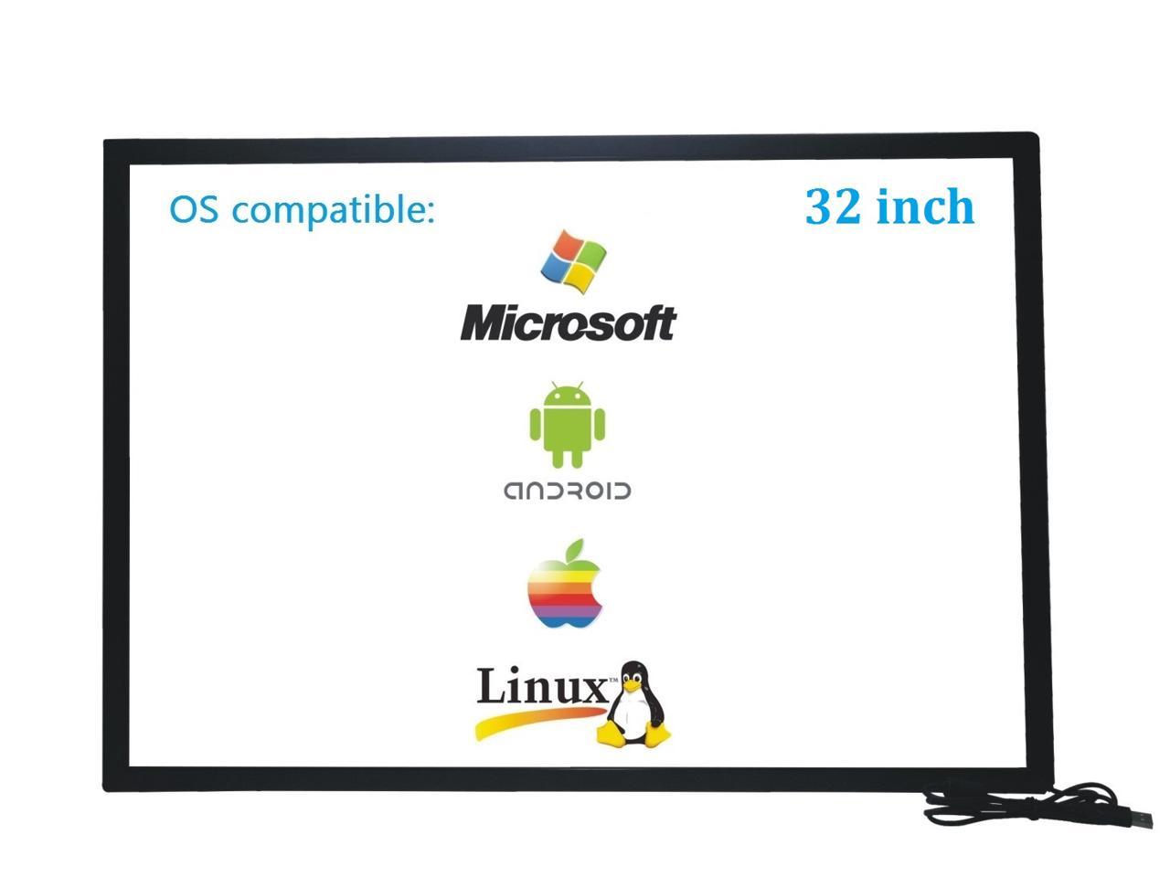 32 Inch interactive 10 Points Multi-Touch Infrared Touch Overlay 32 inches IR Touch screen Panel Infrared Touch Frame USB Free Driver HID Compatible