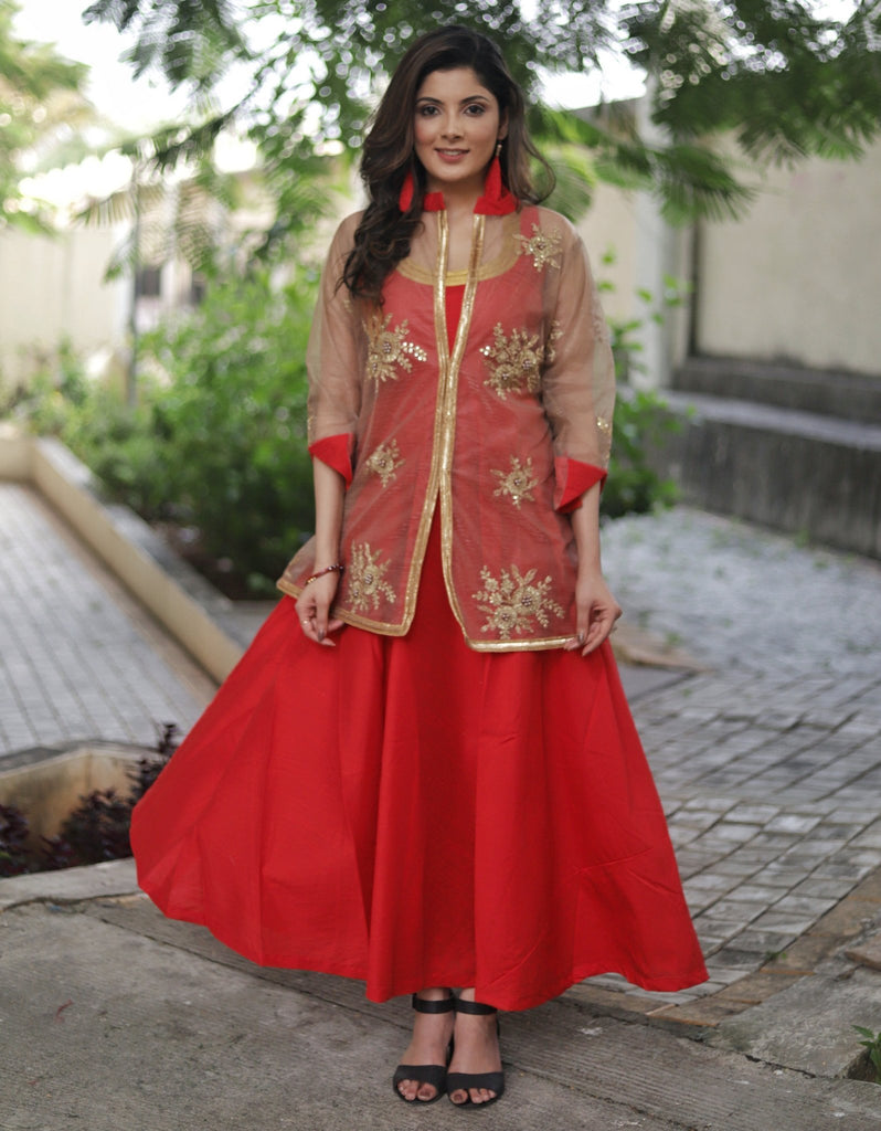 red long indian dress