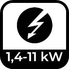 1,4-11 kW ladeeffekt