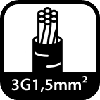 TFXP - Number of conductors and conductor cross-section - 3G1.5mm² - The electric car wholesaler