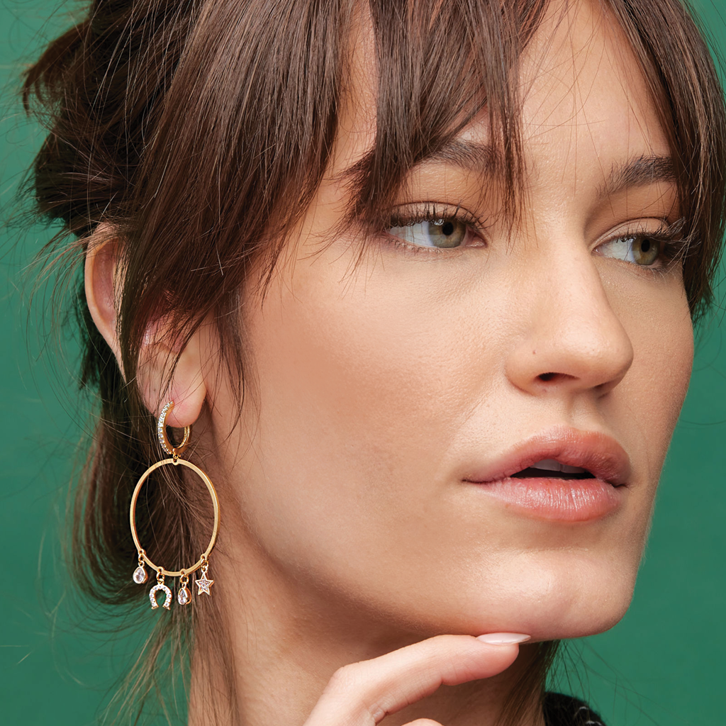 Rosie Lucky Hoop Earring