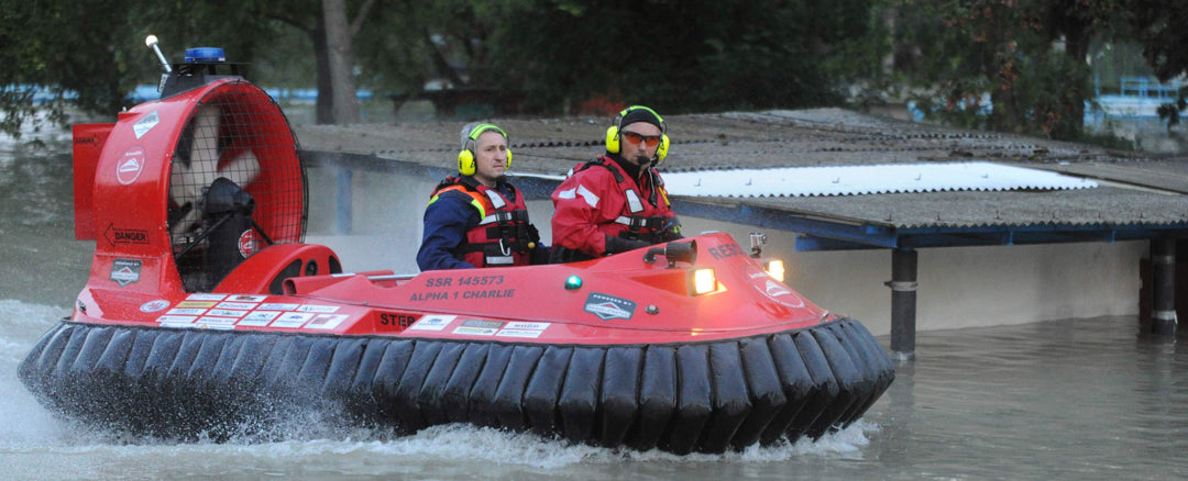 JOhn Maczko hovercraft pilot and Armadillo Merino® wearer