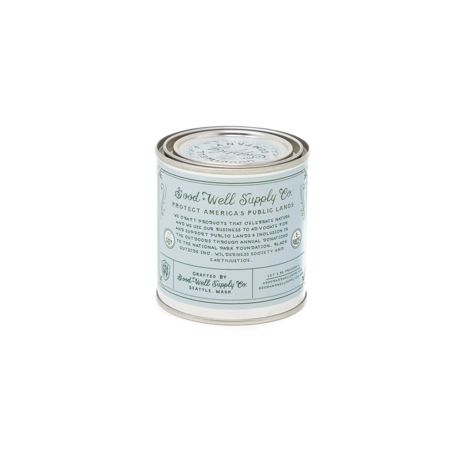 Good and Well Supply Co. Half Pint Great Lakes Candle Huron