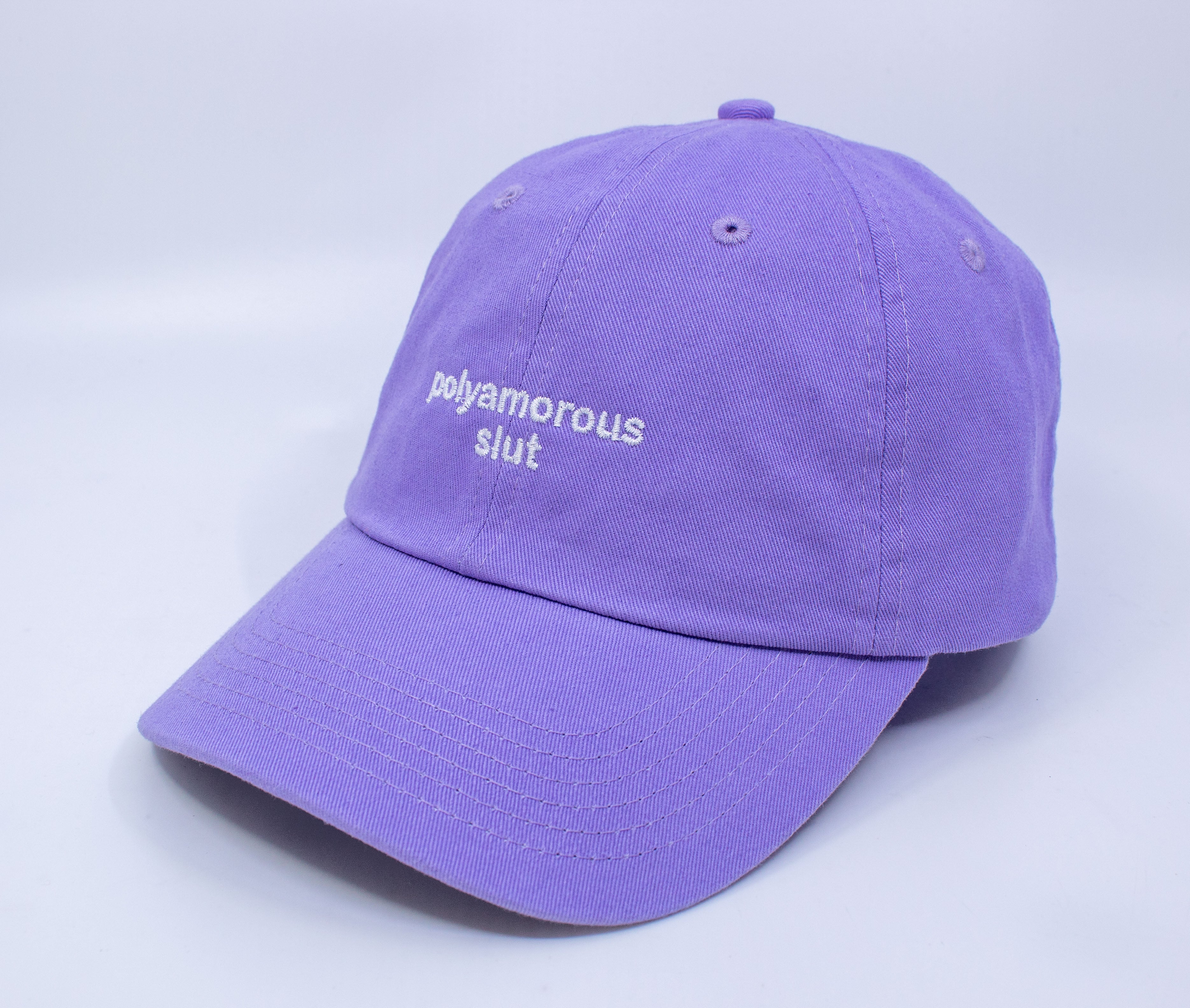 Standard Goods Polyamorous Slut Dad Hat - Lavender/White