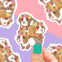 Load image into Gallery viewer, Turtle&#39;s Soup Flower Crown Guinea Pigs Pet Store Vinyl Sticker