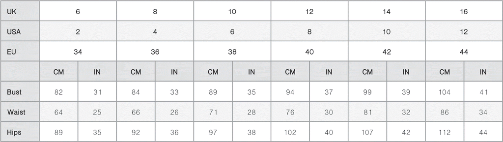 Asos Clothing Size Chart