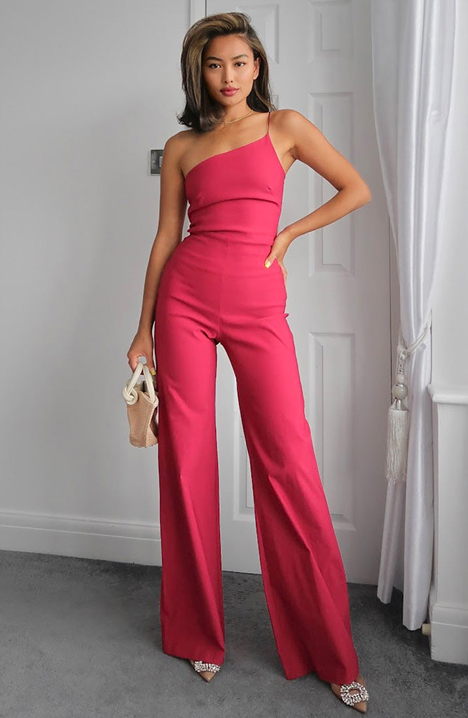 pink red jumpsuit