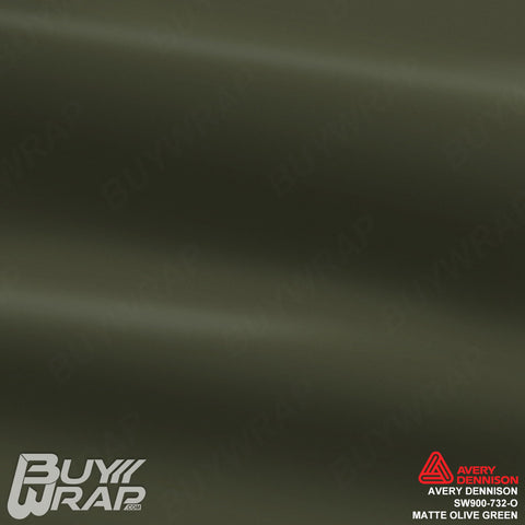 Avery Dennison SW900 Matte Olive Green Vinyl Wrap, SW900-732-O