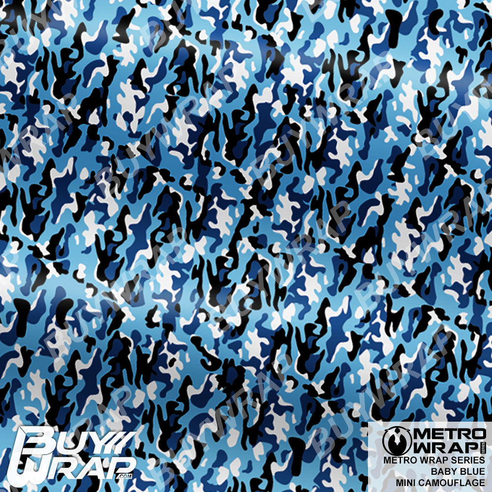 Mini Baby Blue Camouflage - Metro Wrap | BuyWrap.com