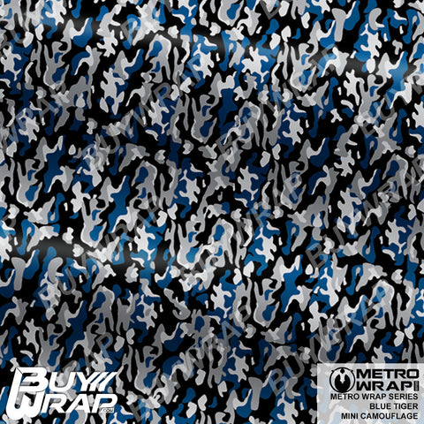 Large Digital Blue Tiger Camouflage - Metro Wrap