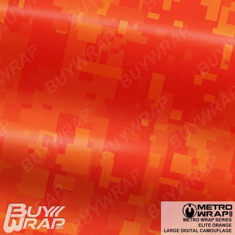 Large Digital Orange Tiger Camouflage - Metro Wrap