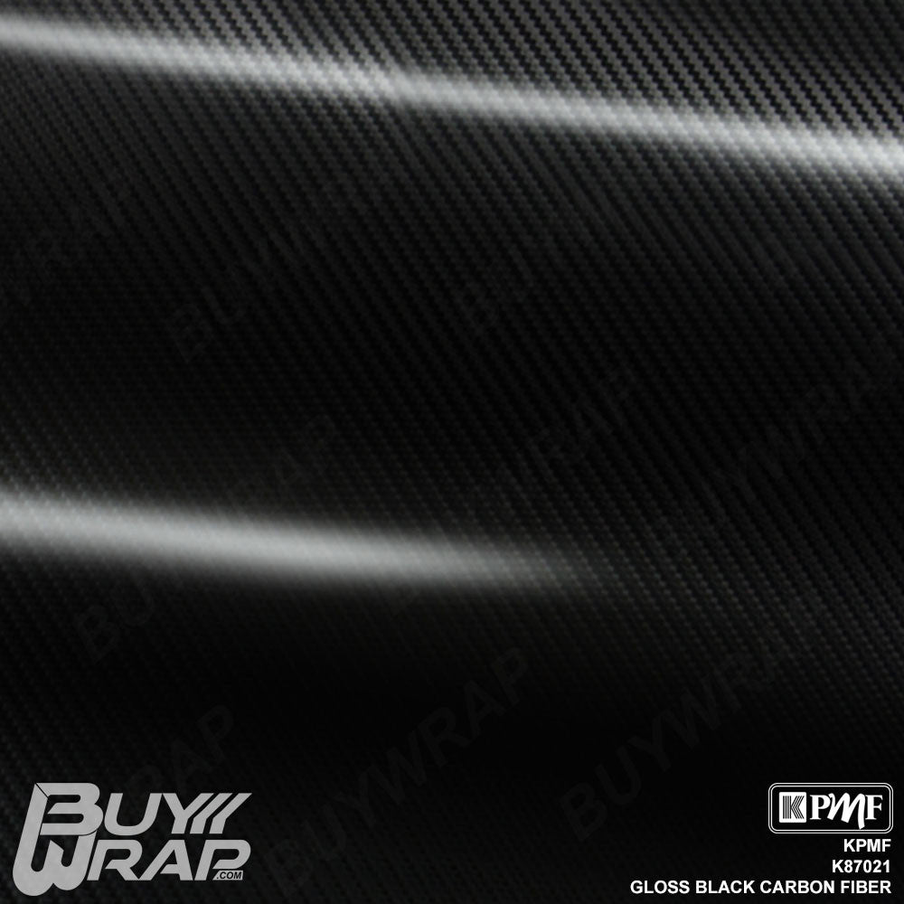 Kpmf Gloss Black Carbon Fiber Vinyl Wrap