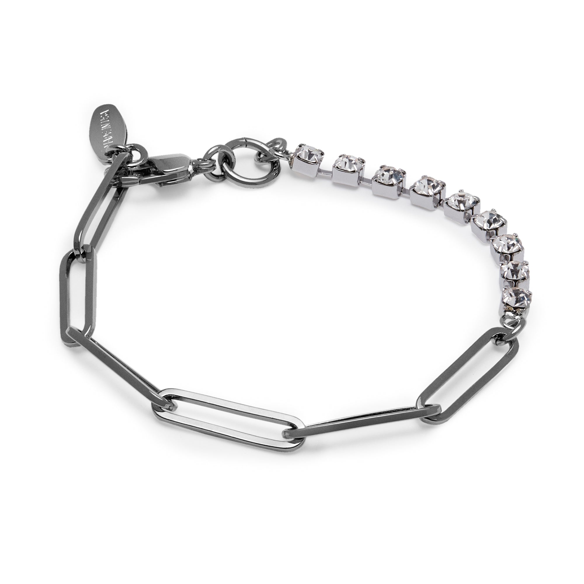 Asymmetrical Chain & Crystal Bracelet