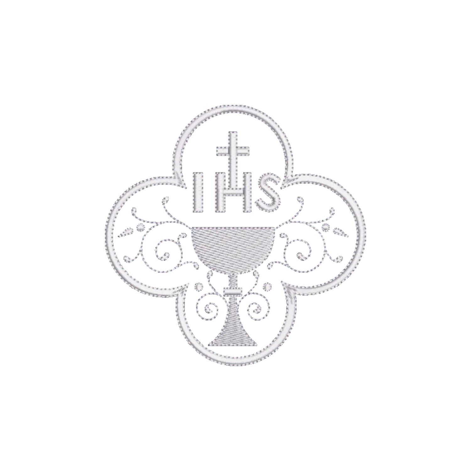 Chalice and IHS Quatrefoil | Altar Linen Machine Embroidery Design