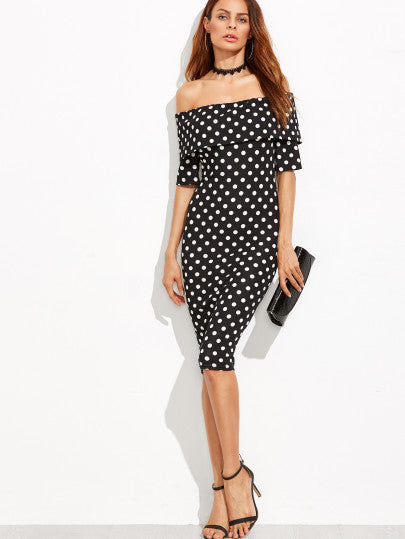 black and white polka dot dresses