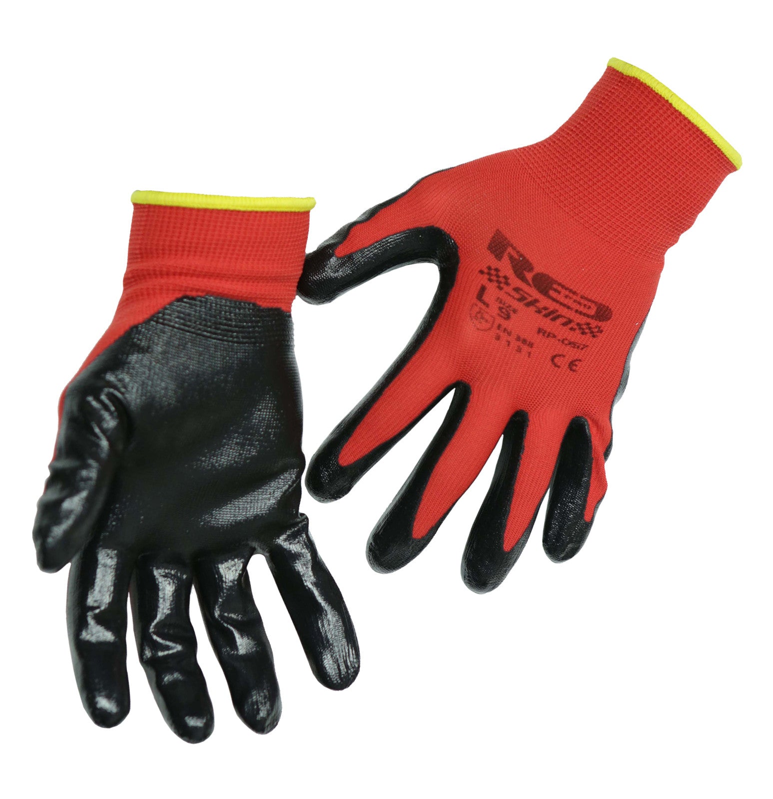 Red Pro Tools Second Skin Nitrile Dipped Gloves (4 Sizes ...
