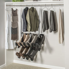 Boot Butler boot rack on a double hung closet rod