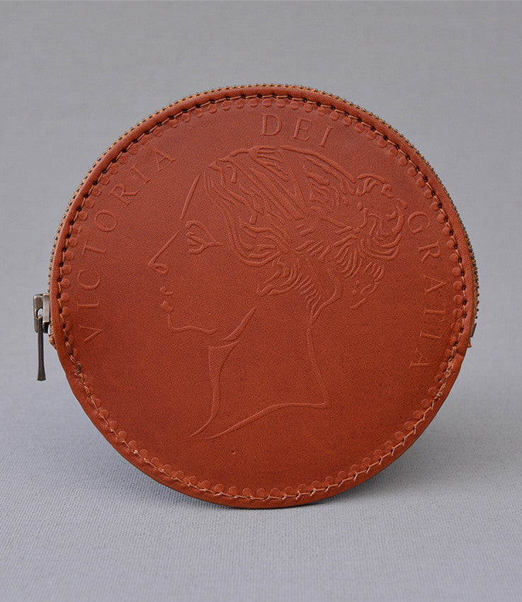 round leather coin purse