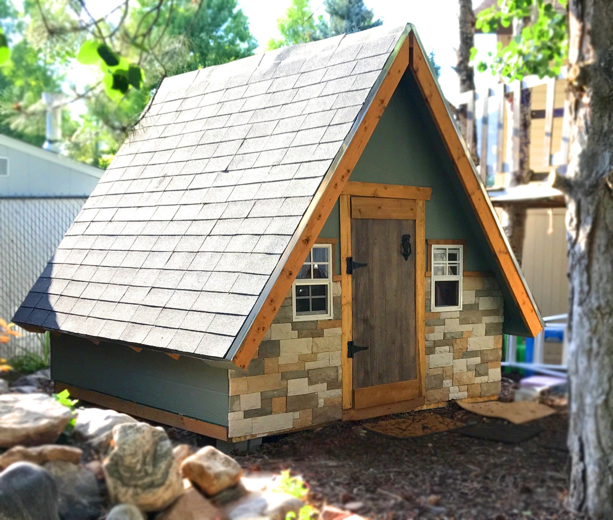 A-Frame Playhouse Plan | 8x8 Wood Plan for Kids â€