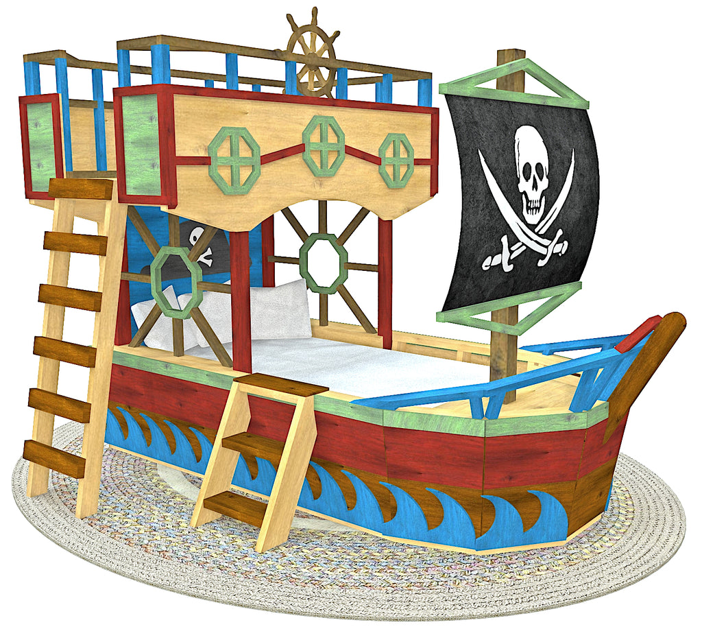 Large Pirate Ship Plan, 11x19ft DIY Project