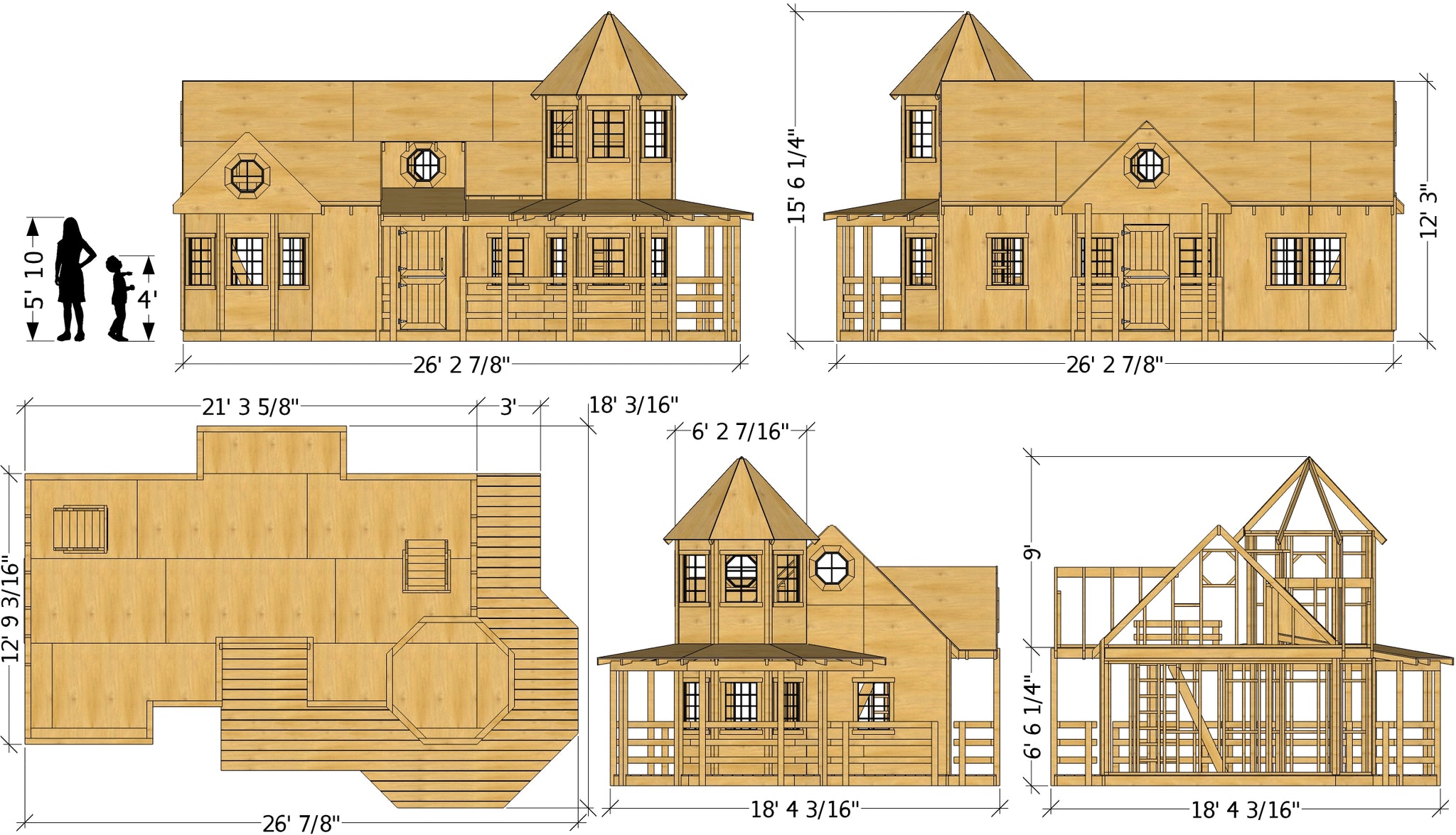 18x26 Victorian Mansion Playhouse Plan for Kids  Paul s 